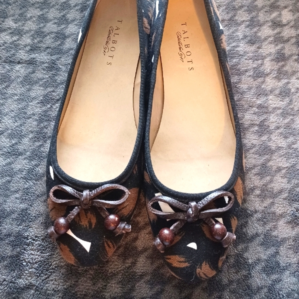 Talbots Women's Black and Brown Ballet Flats